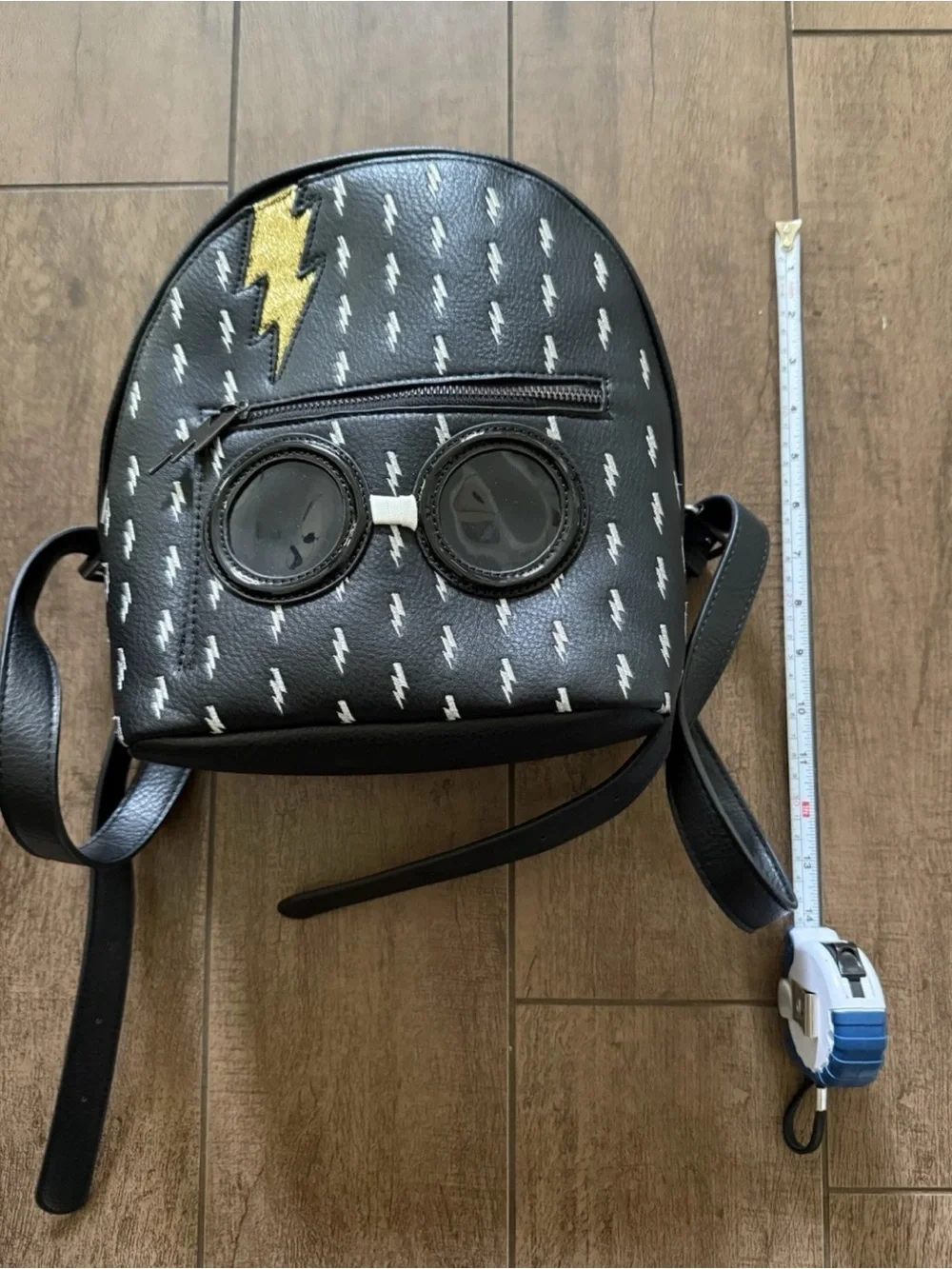 Danielle Nicole Black Lightning Bolt Mini Backpack with Goggles